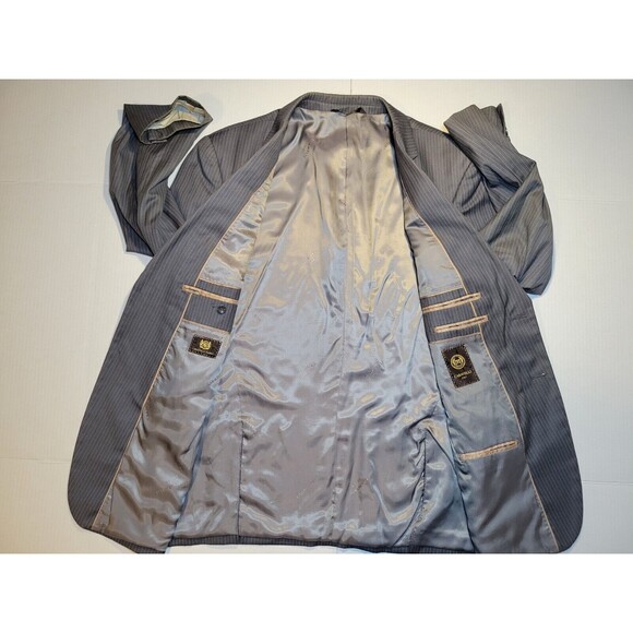 Caravelli Italy Charcoal Grey Pinstripe Jacket Blazer Sport Coat Mens 42S 36W - Picture 3 of 13